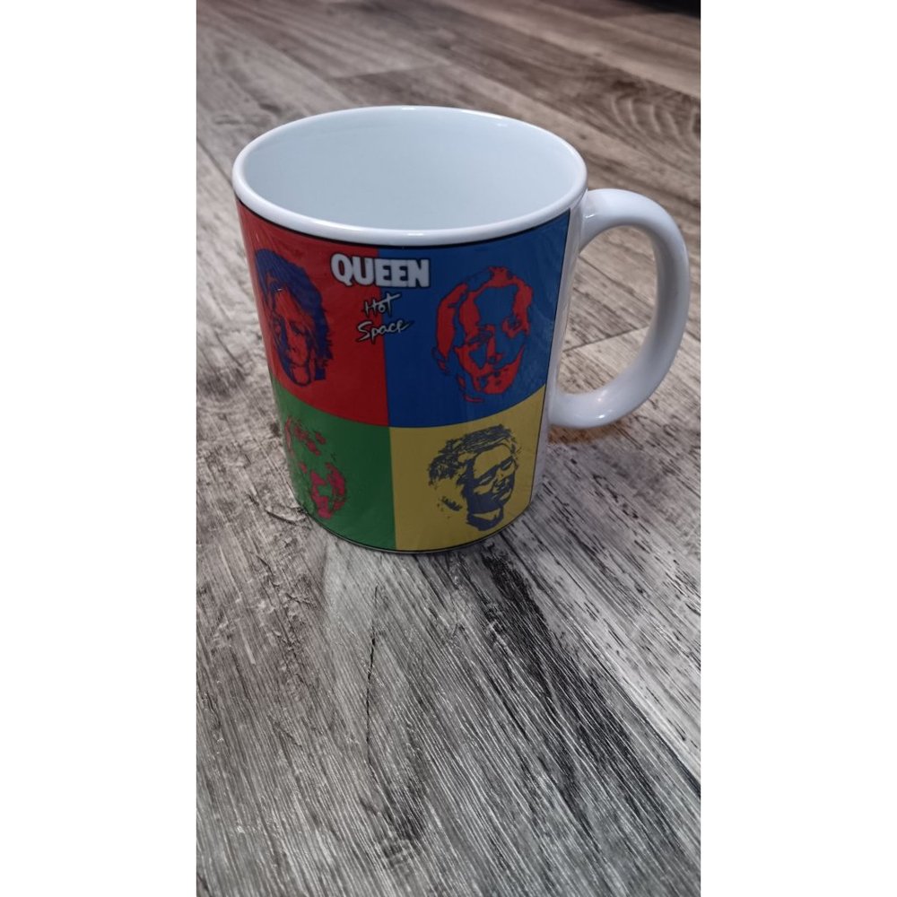 Queen Square Face Hot Space White Music Legend Band Coffee Mug